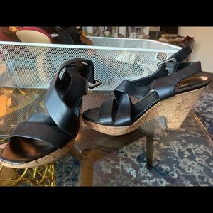 Franco Sarto wedge sandals. Size 7.  Black. New